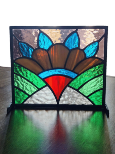 Stained Glass Desk Ornament Sculpture Flower Custom Sculpture Restoration